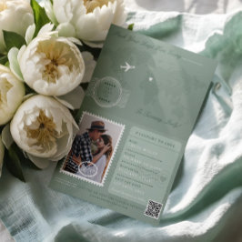 Passportスタイル日付の保存先の結婚式 案内状