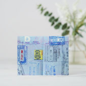 Passportスタンプのクローズアップ ポストカード (スタンド正面)