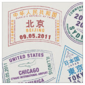 Passportスタンプパターンプリント ファブリック (クローズアップ)