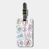 Passportスタンプパターンプリント ラゲッジタグ (正面縦)