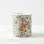 Passportスタンプヴィンテージ コーヒーマグカップ (中央)