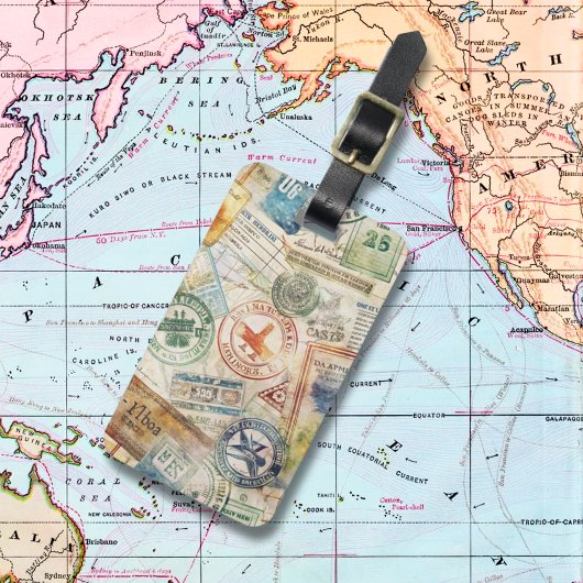 Passportスタンプヴィンテージ ラゲッジタグ
