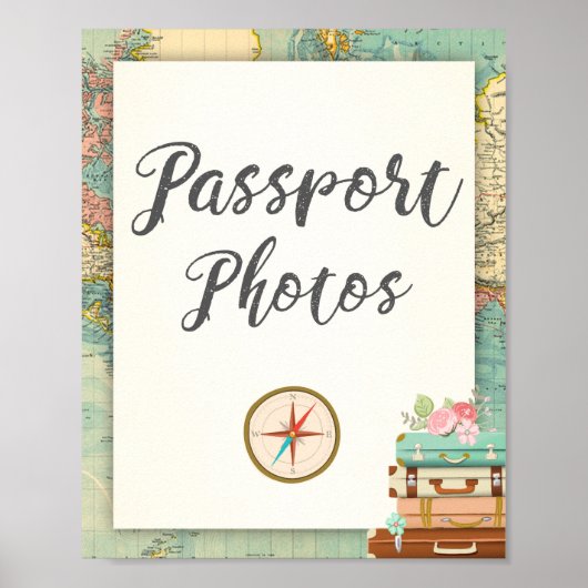 Passport写真トラベルアドベンチャーブライダルシャワー ポスター (正面)