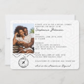 Passport恋しく思の旅行写真ブライダルシャワー 招待状 (裏面)