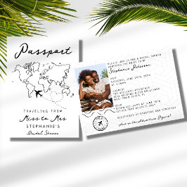 Passport恋しく思の旅行写真ブライダルシャワー 招待状
