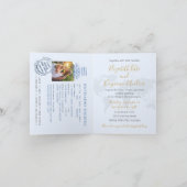 Passport結婚式招待状ブルー金ゴールドマップ+ハート 招待状 (内部)