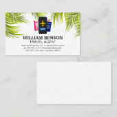 Passport飛行機チケット | 旅行休暇 名刺 (正面/裏面)