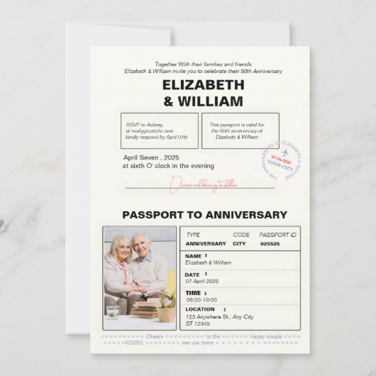 Passport モダン50周年記念 招待状 (正面)