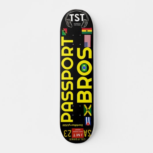 PASSPORT BROS 7 3/4インチ スケートボードデッキ (正面)