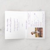 Passport Destination Purple結婚式招待状 箔シーズンカード (内側レイダウン)