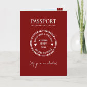Passport Destination Wedding red invitation 招待状 (正面)
