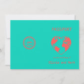 Passport RSVPカード – ティール（緑がかった色）&サンゴ | 熱帯性 招待状 (裏面)