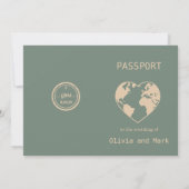 Passport RSVP Card – Sage & Beige | Rustic 招待状 (裏面)