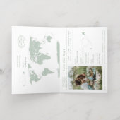 Passport Sage金ゴールド結婚式日付の保存 箔シーズンカード (内側レイダウン)