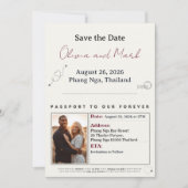 Passport Save the Date – Burgundy & Champagne 招待状 (正面)