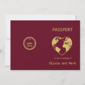 Passport Save the Date – Burgundy & Champagne 招待状 (裏面)