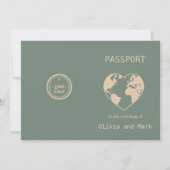 Passport Save the Date – Sage & Beige | Rustic 招待状 (裏面)