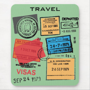 Passport Stampsマウスパッド マウスパッド