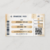 Passport Travel Agent World Map Boarding Pass 名刺 (裏面)