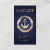 Passport Travel Agent World Map Boarding Pass 名刺 (正面)