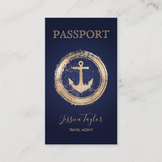 Passport Travel Agent World Map Boarding Pass 名刺 (正面)