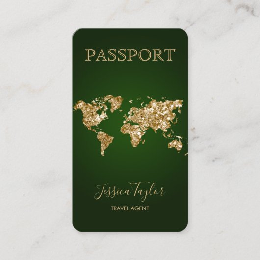 Passport Travel Make Up World Map搭乗券 名刺 (正面)