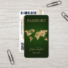 Passport Travel Make Up World Map搭乗券 名刺