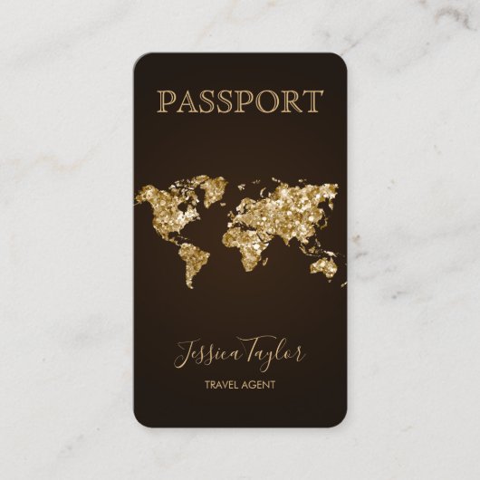 Passport Travel Make Up World Map搭乗券 名刺 (正面)