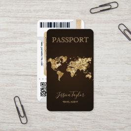 Passport Travel Make Up World Map搭乗券 名刺