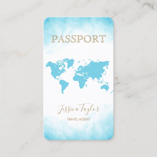 Passport Travel Make Up World Map搭乗券 名刺 (正面)