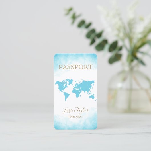 Passport Travel Make Up World Map搭乗券 名刺 (スタンド正面)