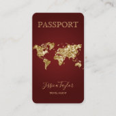 Passport Travel Make Up World Map搭乗券 名刺 (正面)