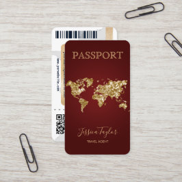 Passport Travel Make Up World Map搭乗券 名刺