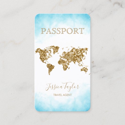 Passport Travel Make Up World Map搭乗券 名刺 (正面)