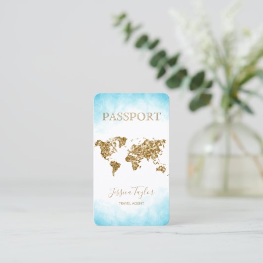 Passport Travel Make Up World Map搭乗券 名刺 (スタンド正面)