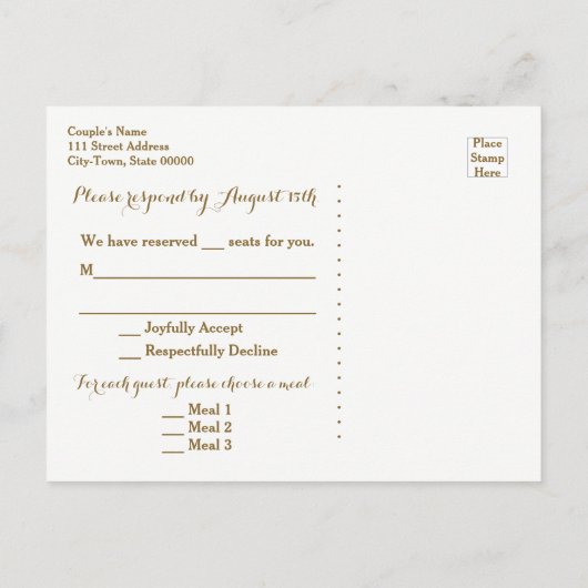 Passport Travel RSVPポストカード宛先ウェディング インビテーションポストカード (裏面)