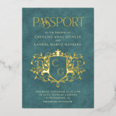Passport Wedding 箔招待状 (正面)