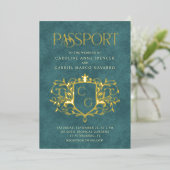 Passport Wedding 箔招待状 (立ち正面)