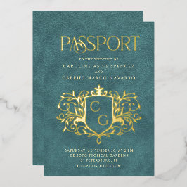 Passport Wedding 箔招待状