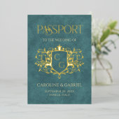 Passport Wedding Foil Invitation 箔招待状 (立ち正面)