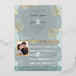 Passport Wedding Foil Invitation 箔招待状