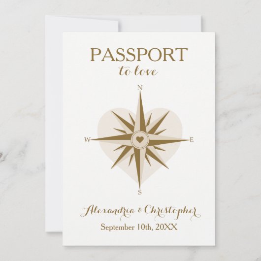 Passport Wedding Invite – 目的地の旅行テーマ 招待状 (裏面)