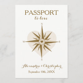 Passport Wedding Invite – 目的地の旅行テーマ 招待状