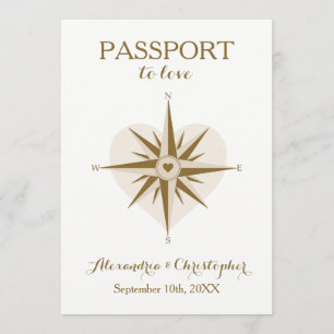 Passport Wedding Invite – 目的地の旅行テーマ 招待状