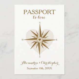 Passport Wedding Invite – 目的地の旅行テーマ 招待状