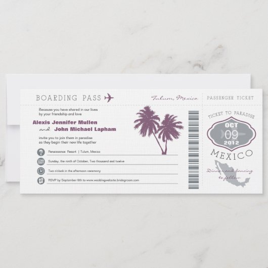 PassWeddingの招待状に乗るメキシコ 招待状 (正面)