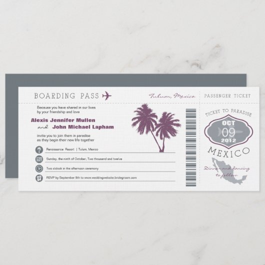 PassWeddingの招待状に乗るメキシコ 招待状 (正面/裏面)