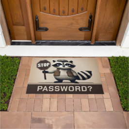 Password? Stopp! Humorvolle Waschbär Türsteher ドアマット