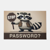 Password? Stopp! Humorvolle Waschbär Türsteher ドアマット (正面)