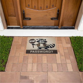 Password? Stopp! Humorvolle Waschbär Türsteher ドアマット